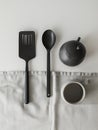 Utensils of kitchen like folk cup plate and spoon etc Royalty Free Stock Photo