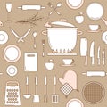 Utensils seamless pattern Royalty Free Stock Photo