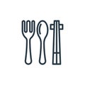 utensils vector icon isolated on white background. Outline, thin line utensils icon for website design and mobile, app development Royalty Free Stock Photo