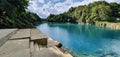 Uter Lake,  beatiful blue water lake in the interior of West Papua Royalty Free Stock Photo