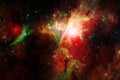 Uter space, cosmic landscape. Nebula. Elements of this image furnished by NASA Royalty Free Stock Photo