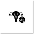 Uterine cancer glyph icon