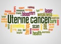 Uterine cancer word cloud and hand with marker concept