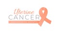 Uterine or Endometrial Cancer Awareness Month Isolated Logo Icon Sign