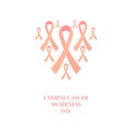 Uterine cancer awareness peach ribbon collection set