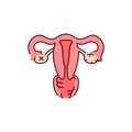 Uterine myoma color line icon. Gynecology problem