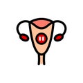 Uterus color icon vector