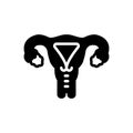 Black solid icon for Uterus, ovary and womb