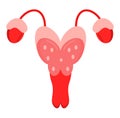 Uterus icon vector. Internal woman organ. World menopause day, endometriosis Royalty Free Stock Photo