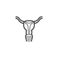 Uterus line icon