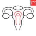 Uterus line icon