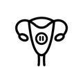 Uterus line icon vector