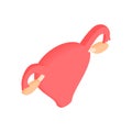 Uterus and ovaries isometric 3d icon