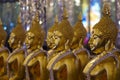 UTHAI THANI PROVINCE, THAILAND - August, 2016: Golden Buddha statue at Cathedral glass, Wat Tha Sung or Wat Chantharam Royalty Free Stock Photo