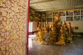 Uthai Thani, Thailand - December, 17, 2016 : Golden Buddha in Wa