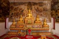 Uthai Thani, Thailand - December, 17, 2016 : Golden Buddha in Wa