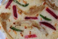 Uthappam, dosa from South India, thicker, Pancakes with toppings of mushrooms, beetroot, chilli and carrots Royalty Free Stock Photo