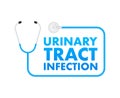 UTI - Urinary tract infection label, medical concept. Vector stock illustration. Royalty Free Stock Photo