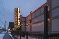 Utica, NY - Feb 12, 2020: Side View of DelmonicoÃ¢â¬â¢s Italian Steakhouse, an Italian chain serving steak, classic entrees &