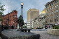 Utica, NY - SEPTEMBER 09, 2019: Historic Building in Lower Genesee Street Historic District in downtown Utica, New York State, USA