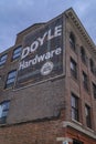 UTICA, NY, USA - OCT. 02, 2018: Doyle Hardware Building is a historic factory building built between 1881 and 1901 a work of Utica