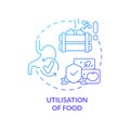 Utilisation of food blue gradient concept icon