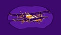 Old Antonov AN-2 airplane vectorized purple