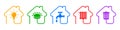 Utilities icons in flat style in house form: water, gas, lighting, heating, waste Ã¢â¬â vector Royalty Free Stock Photo