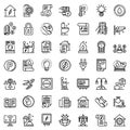 Utilities icons set, outline style Royalty Free Stock Photo