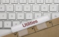 Utilities - Inscription on White Keyboard Key