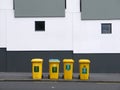Utilities: yellow recycling bins