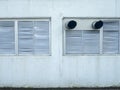 Utility room. Booth with iron shutters. Hidden from prying eyes. Light wall with windows. Closed