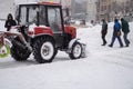 Utility service clears snow