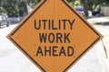 Utility Work Ahead Sign Royalty Free Stock Photo