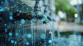 Utilizing advanced data management techniques this water management system accurately measures and reports the amount of