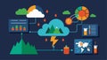 Utilizing weather data and predictive analytics to plan for potential natural disasters and mitigate risks.. Vector