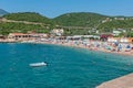 Utjeha Beach on the Adriatic coast in Montenegro.