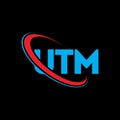 UTM logo. UTM letter. UTM letter logo design. Initials UTM logo linked with circle and uppercase monogram logo. UTM typography for Royalty Free Stock Photo