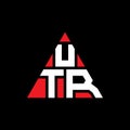 UTR triangle letter logo design with triangle shape. UTR triangle logo design monogram. UTR triangle vector logo template with red Royalty Free Stock Photo