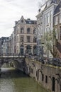 Utrecht canal. bridge and houses