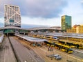 Utrecht central station skyline, popular big city, Public urban transportation, Utrecht, The Netherlands, 23 january, 2020