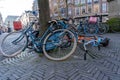 UTRECHT - FEBRUARY 06 2019: the many bicycles left unattended on the street are becoming a growing problem in the cities. Cycling