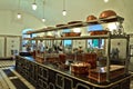 Ancient kitchen with brass dishes