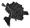 Utrecht map. Detailed black map of Utrecht city poster with streets. Cityscape vector Royalty Free Stock Photo