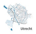 Utrecht map. Detailed map of Utrecht city administrative area. Cityscape panorama Royalty Free Stock Photo