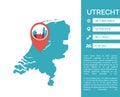 Utrecht map infographic vector isolated illustration Royalty Free Stock Photo