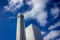 Close up of DE Douw Egberts Factory chimney in Utrecht Royalty Free Stock Photo