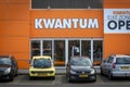 Kwantum store front entrance logo.