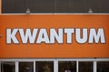 Kwantum store front entrance logo.