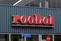 Roobol store front entrance logo.